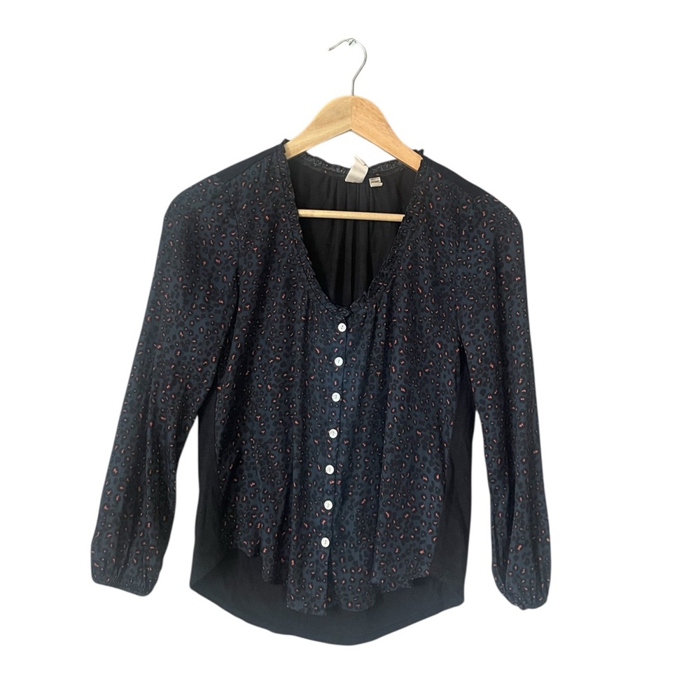 Anthropologie Dolan Marilyn Leopard Print Top